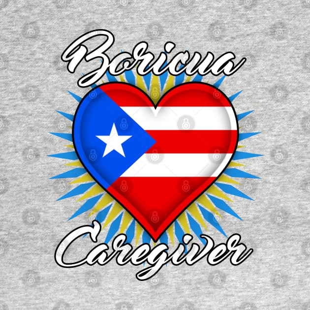 Boricua Caregiver (white font) by WCN Store